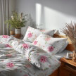POŚCIEL HOTELOWA 160x200 + 1 poszewka - BAWEŁNA 100%, wzór: Piwonia z napisami (5)