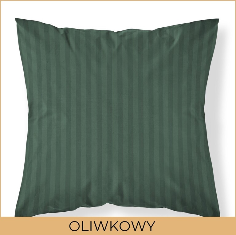 Poszewka na poduszkę JASIEK 40x40 Hotelowa Adamaszek OLIWKOWY 100% BAWEŁNA (2)
