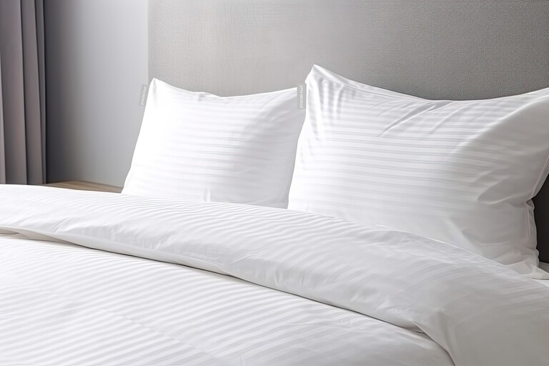 POŚCIEL HOTELOWA BIAŁA 200x220 ADAMASZEK + 2x 70x80cm 150g 50% baw. 50%poliester (4)