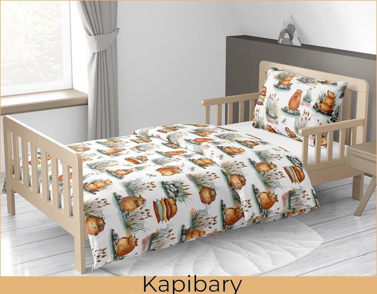 Pościel w kapibary 140x200 pościel kapibara biała CERTFIKAT - 100% bawełna (3)