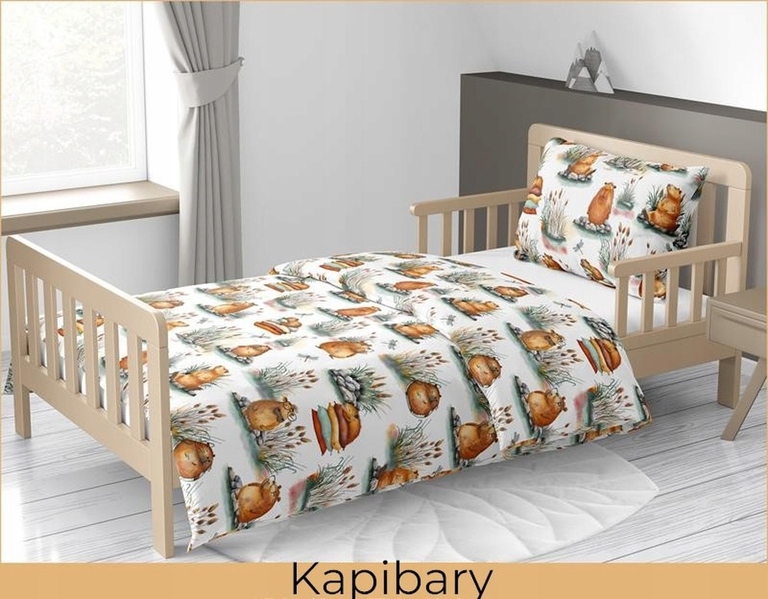 Pościel w kapibary 140x200 pościel kapibara biała CERTFIKAT - 100% bawełna (7)