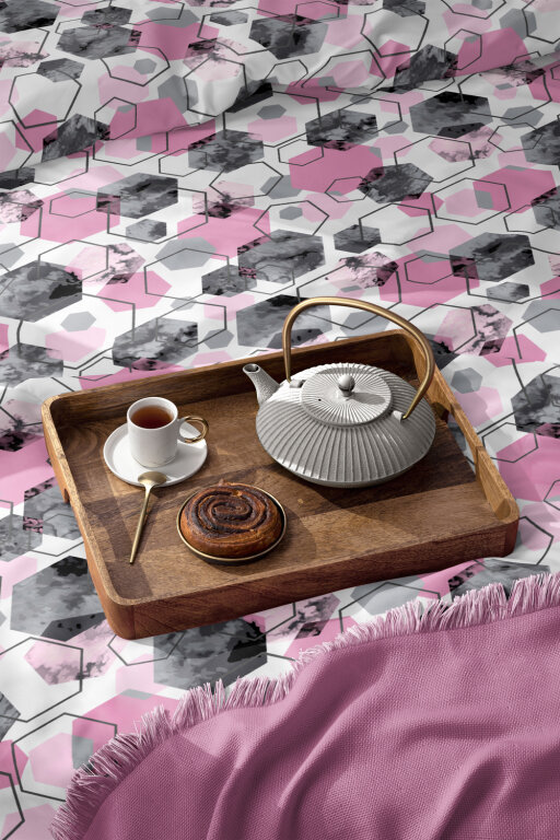 Pościel z Kory 220x200 + 2 poszewki PREMIUM 100% bawełna polska : 1651 różowy (6)