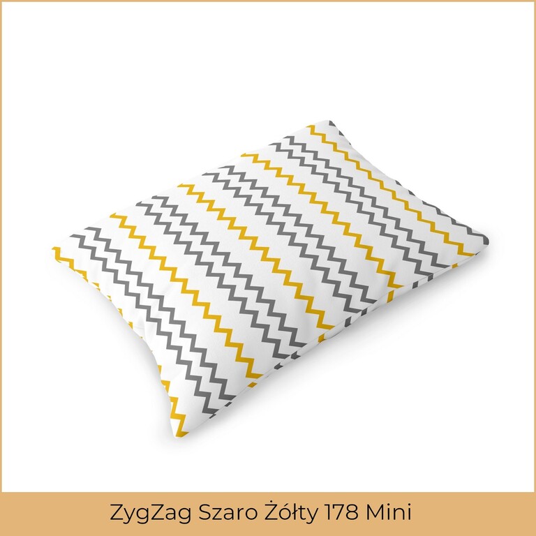 Poszewka 70x80 na poduszkę 100% bawełna wzór: ZygZag Szaro Żółty 178 Mini (2)