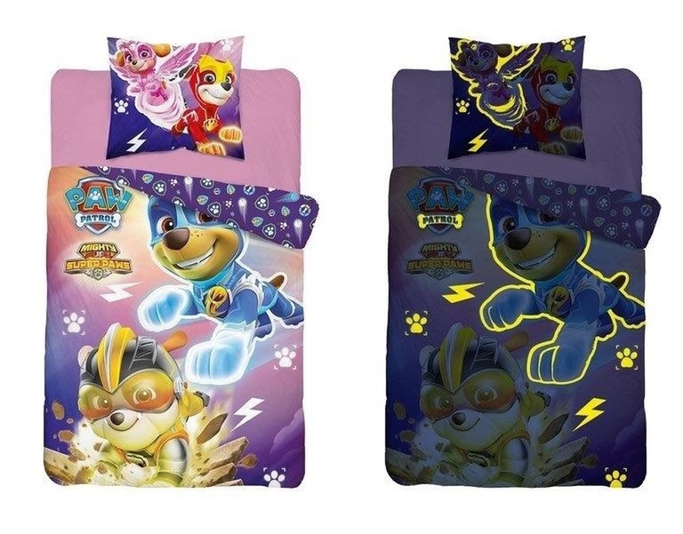 POŚCIEL 160x200cm ŚWIECĄCA W CIEMNOŚCI, wzór: pp_12 paw patrol 12 psi patrol (2)