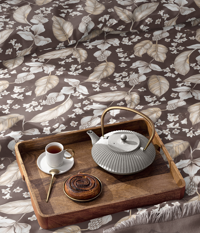 Komplet Pościeli 160x200 + 2x 70x80,  100% Bawełna, 140g/m2, wzór: Kwiat Pustyni na Brązie (3)