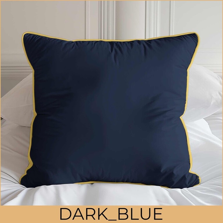 Poszewka 40x40cm z makosatyny - PURE, luksusowa z lamówką kolor DARK BLUE
