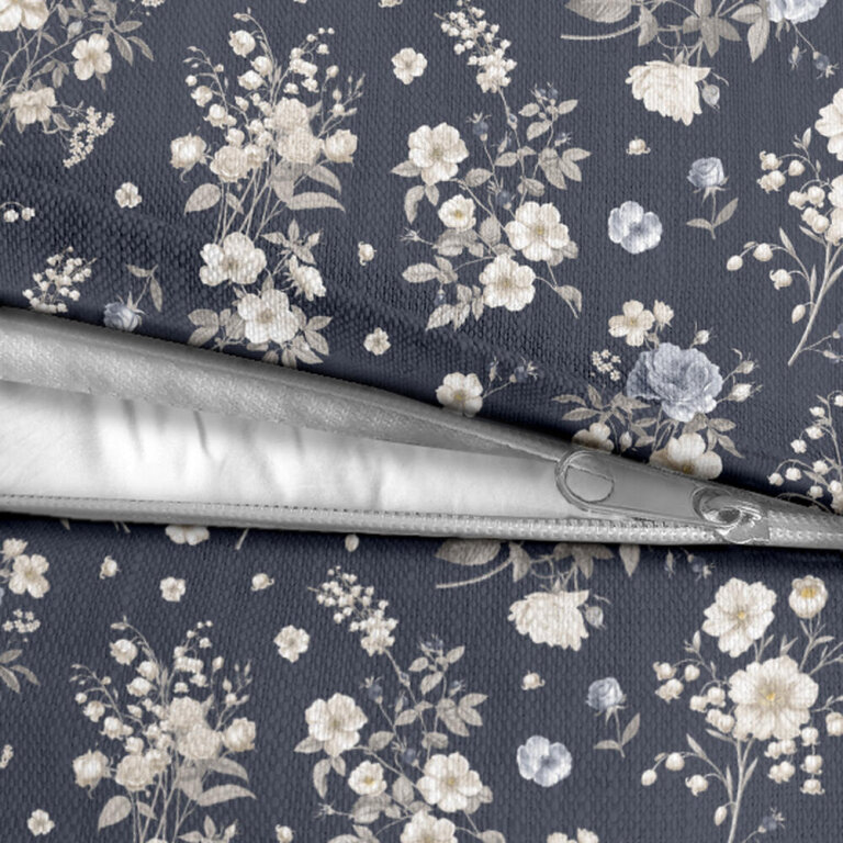 Pościel 140x200cm, 70x80cm, 140g/m2, bawełna 100%  Konwalie Granat (4)