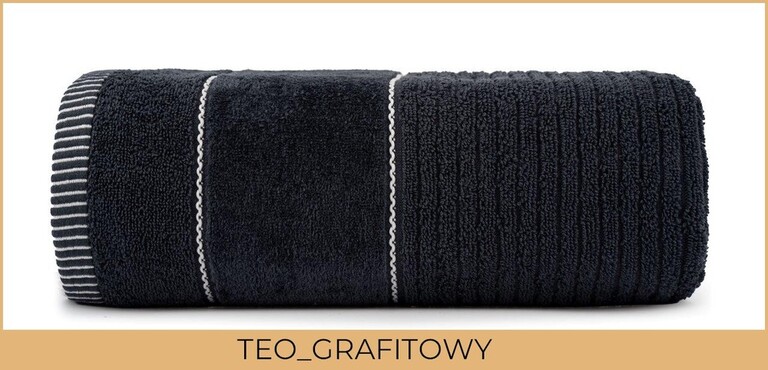RĘCZNIK KĄPIELOWY 70x140 SPA HOTELOWY Duży Bawełniany 470g/m2 CHŁONNY TEO grafitowy (2)