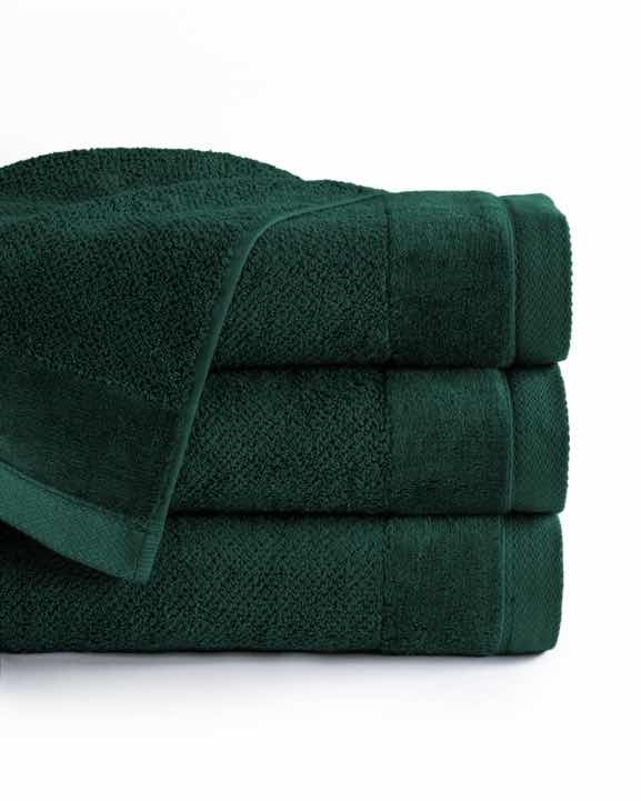 RĘCZNIK KĄPIELOWY 70x140 SPA HOTELOWY Duży Bawełniany 550g/m2 CHŁONNY - VITO ciemny zielony (2)