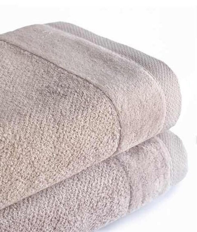 Zestaw 2x RĘCZNIK KĄPIELOWY 70x140 SPA HOTELOWY Duży Bawełniany 550g/m2 - VITO Perłowy/Oyster (3)