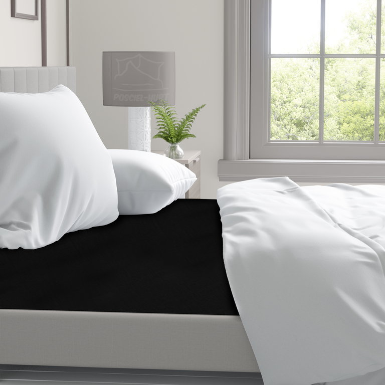 Prześcieradło Tradycyjne 200x220CM Bez Gumki BAWEŁNA 100% czarny (2)