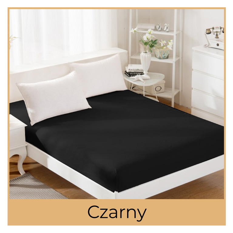 Prześcieradło JERSEY 120x200 Z GUMKĄ Czarny (2)
