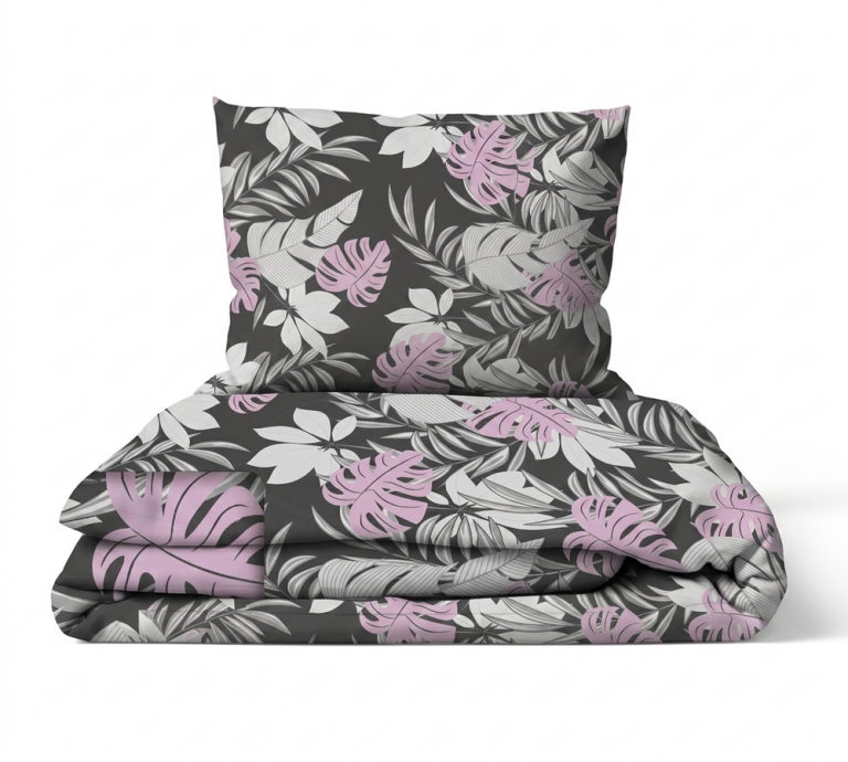 Pościel z Kory 140x200 + 1x70x80 Bawełna 100% Bielawa Produkt Polski - PRESTIGE Jungla grafit (1)