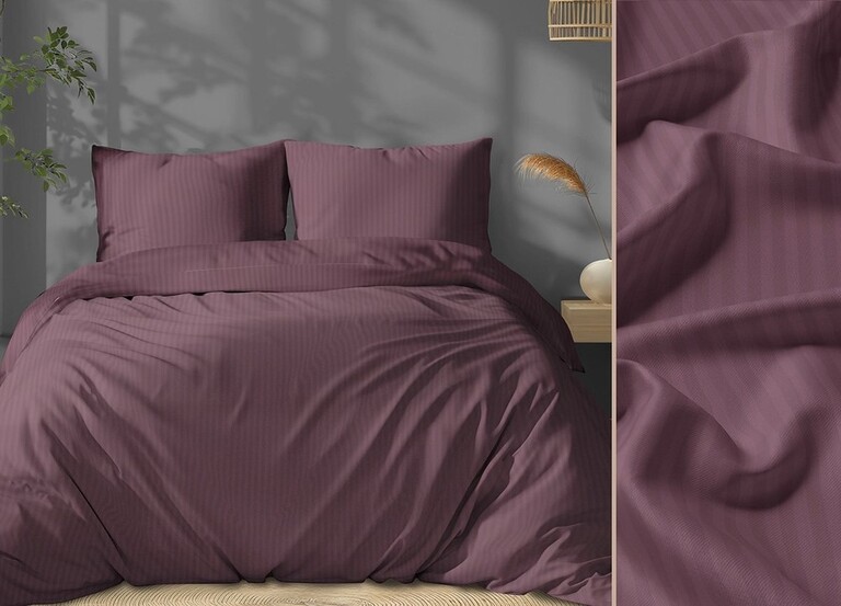 POŚCIEL HOTELOWA 140x200cm ADAMASZEK + POSZEWKA 70X80 KOLOR ANTYCZNY RÓŻ / ANTIQUE PINK (5)