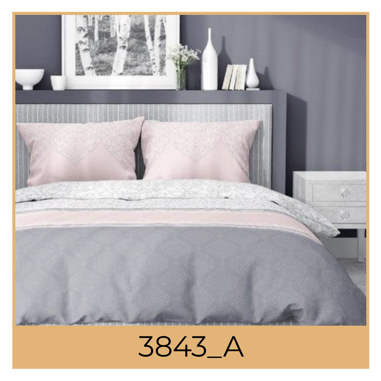 Komplet Pościeli 160x200 + 2x70x80, 100% Bawełna, 140g/m2, wzór: 3843a (1)
