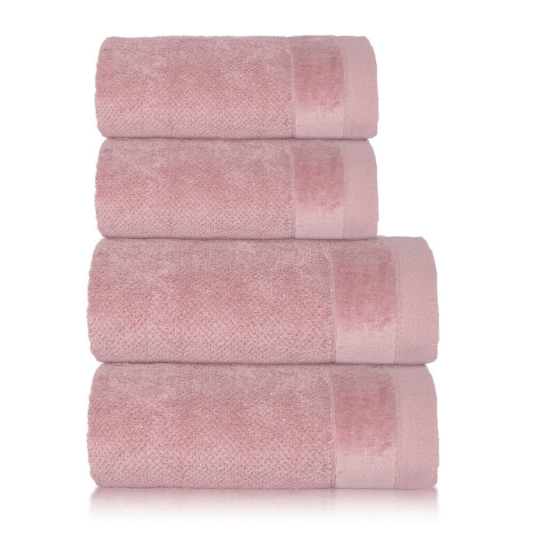 Zestaw 4x Ręczniki Bawełniane VITO 550 g/m2 – 2x 70x140 + 2x 50x90 | Hotelowe SPA Pudrowy Róż (1)