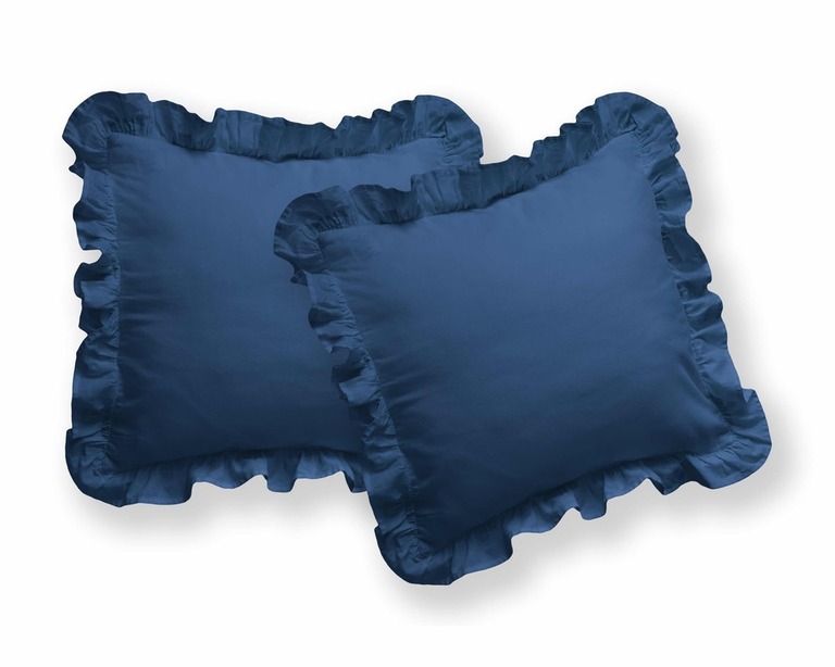 Poszewka na poduszkę 40x40 z FALBANĄ 2pak DWIE poszewki 40x40 kolor DENIM (1)