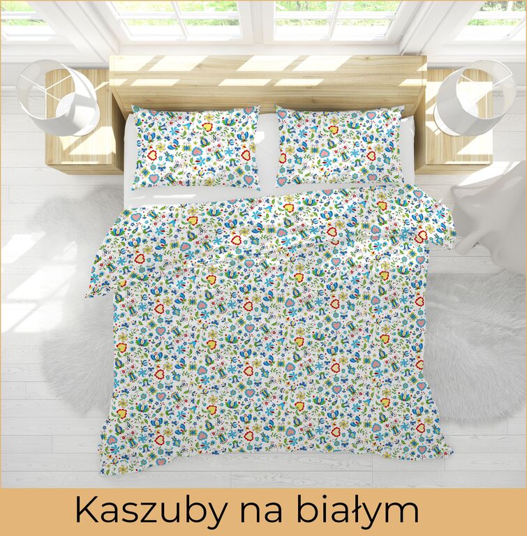 Pościel 160x200 + 2x 70x80 Produkt Polski 100% Bawełna, Kaszuby białe (3)