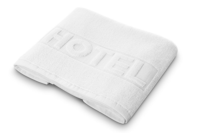 RĘCZNIK HOTELOWY 50x100cm, NAPIS HOTEL, 500g/m2 , 100% BAWEŁNA CHŁONNY - BIAŁY (1)