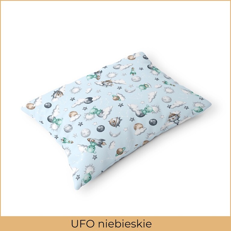 Poszewka 70x80cm na poduszkę 100% bawełna - UFO Niebieskie (2)