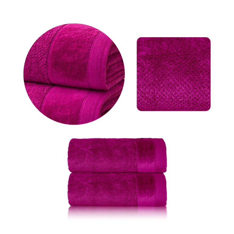 Zestaw 2x RĘCZNIK KĄPIELOWY 70x140 SPA HOTELOWY Duży Bawełniany 550g/m2 - VITO amarant (1)