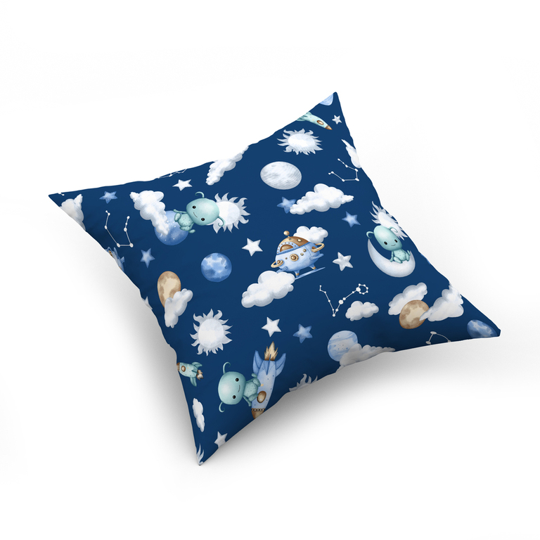 Poszewka na poduszkę jasiek 40x40 100% BAWEŁNA - UFO Granat (1)