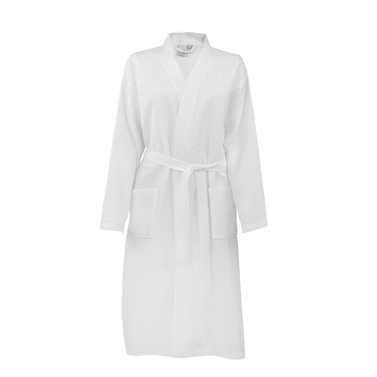 Szlafrok Waflowy Kimono Biały Unisex Długi Miękki Certyfikat - Rozmiar XL