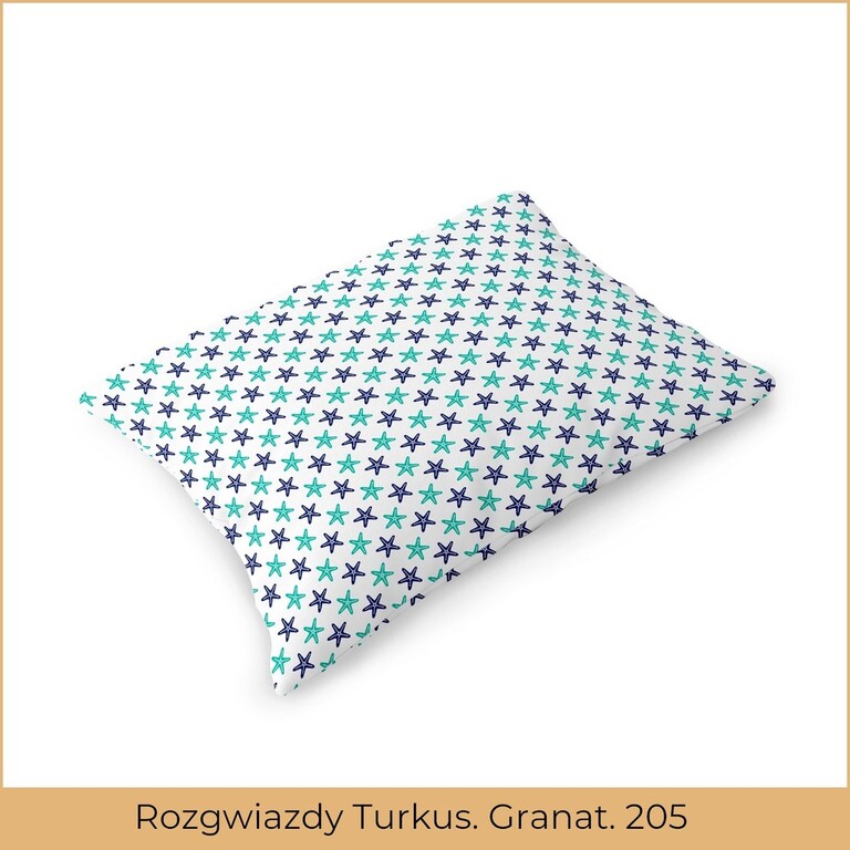 Poszewka 70x80 na poduszkę 100% bawełna wzór:Rozgwiazdy Turkusowo Granatowe 205 (2)