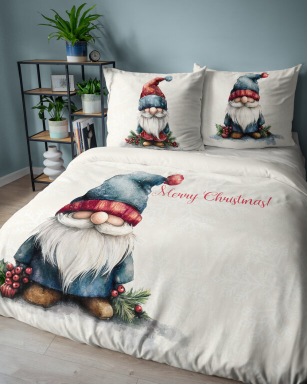 Pościel bawełniana świąteczna 160x200 2x70x80 zimowa Holland bawełna 5826 A (1)