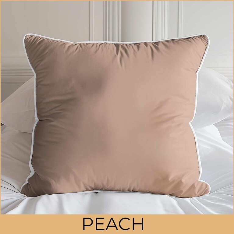 Poszewka 40x40cm z makosatyny - PURE, luksusowa z lamówką kolor PEACH