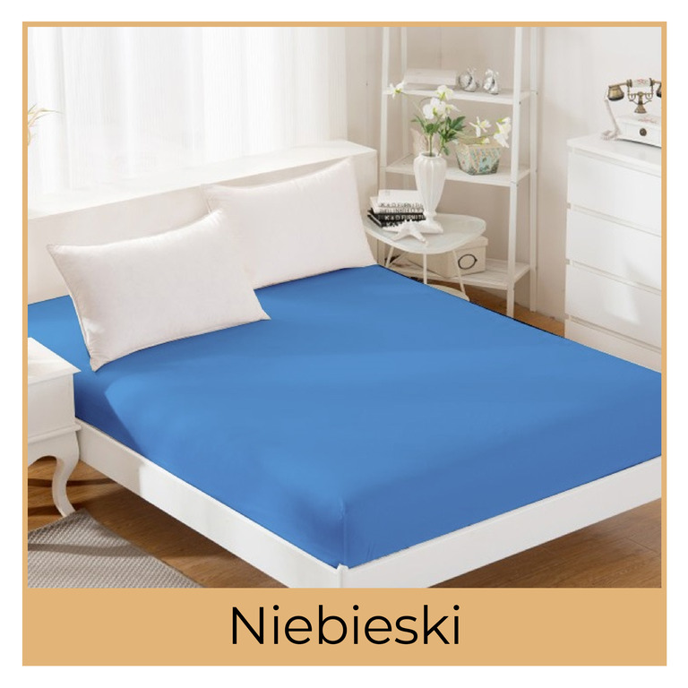 Prześcieradło JERSEY 180x200 100% BAWEŁNA Z GUMKĄ niebieski (2)