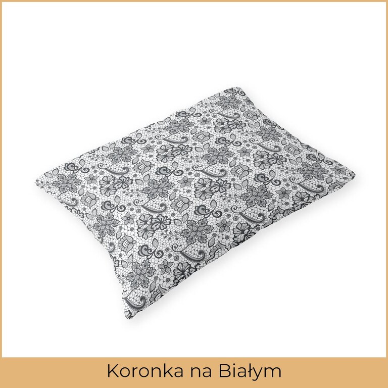 Poszewka na poduszkę 50x70cm BAWEŁNA CERTYFIKAT - koronka na białym (2)