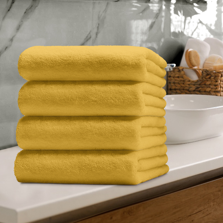 RĘCZNIK KĄPIELOWY 70x140 SPA HOTELOWY Duży Bawełniany 500g/m2 CHŁONNY - Yellow (5)