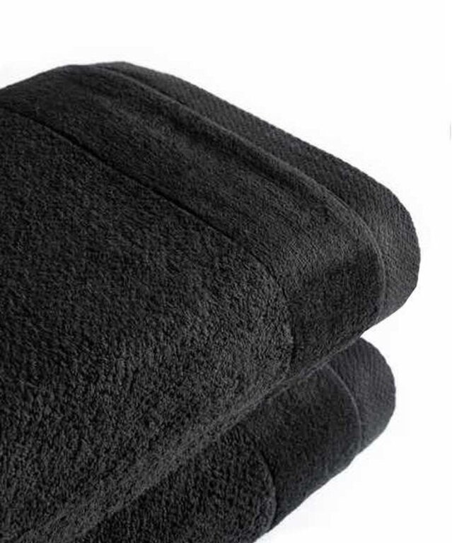 Zestaw 2x RĘCZNIK KĄPIELOWY 70x140 SPA HOTELOWY Duży Bawełniany 550g/m2 - VITO Czarny (3)