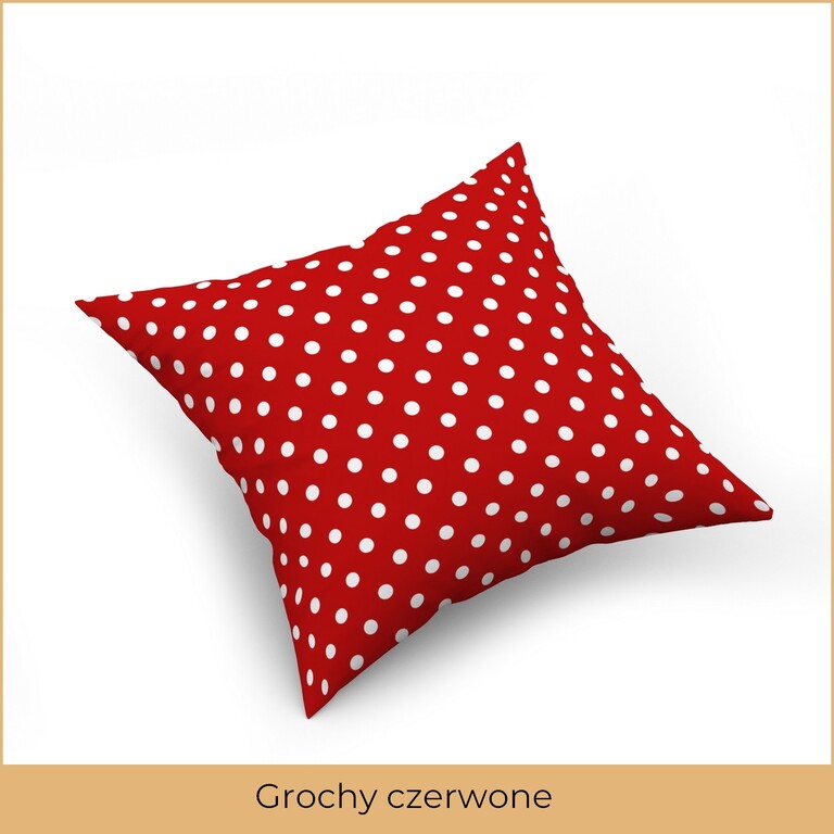 Poszewka na poduszkę jasiek 40x40 100% BAWEŁNA Grochy czerwone (2)