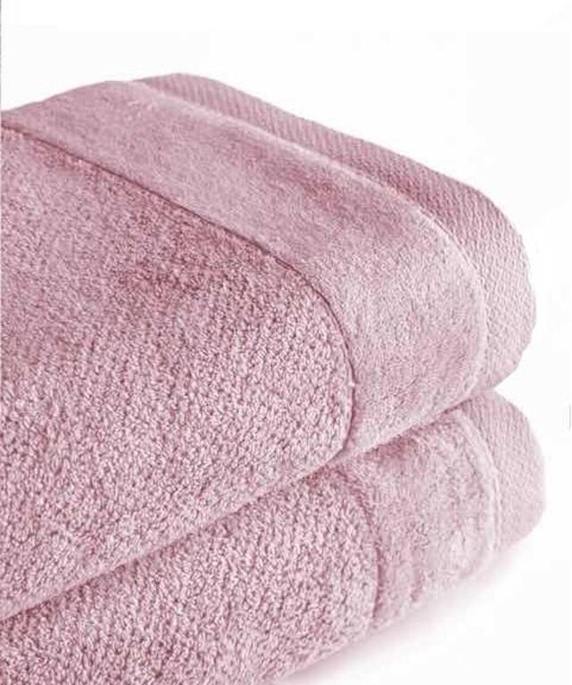 Zestaw 2x RĘCZNIK KĄPIELOWY 70x140 SPA HOTELOWY Duży Bawełniany 550g/m2 - VITO Pudrowy Róż (3)