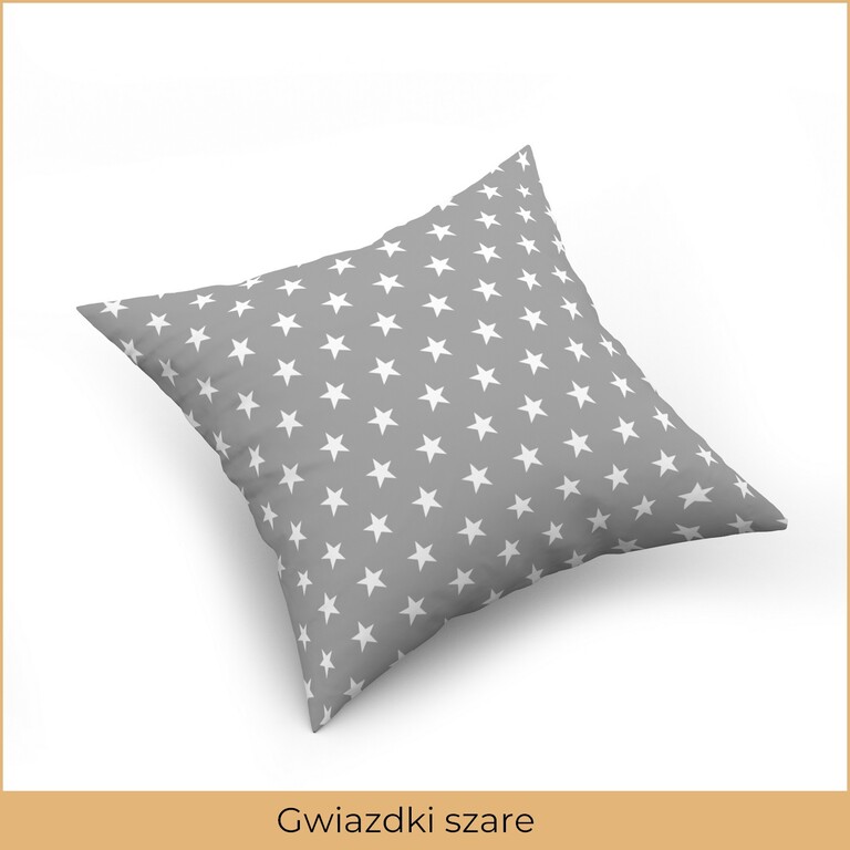 Poszewka na poduszkę jasiek 40x40 100% BAWEŁNA Gwiazdki Szare (2)