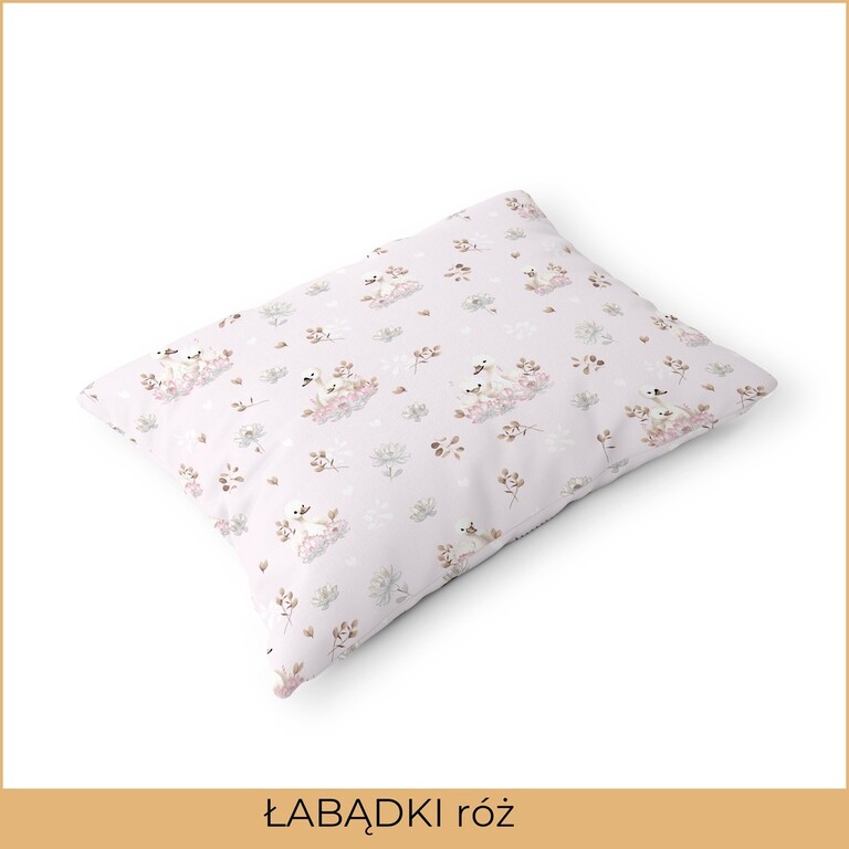 Poszewka 70x80cm na poduszkę 100% bawełna - Łabądki Róż (2)