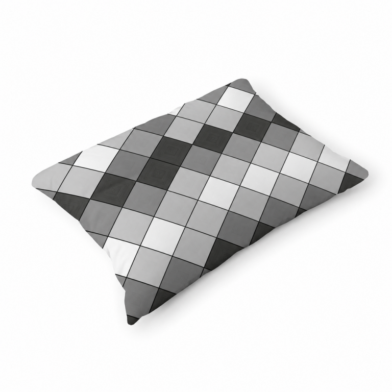 Poszewka 70x80cm na PODUSZKĘ z KORY, wzór: Krata 3D Grafit (1)