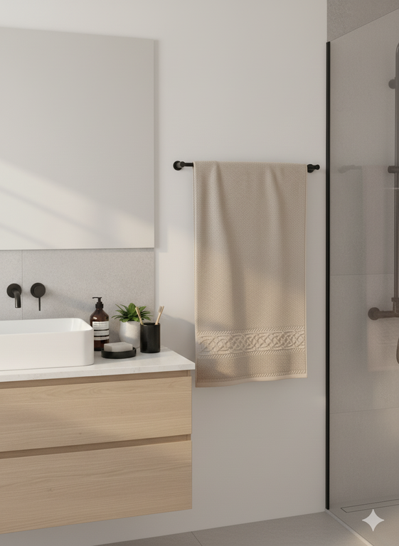 RĘCZNIK KĄPIELOWY 50x90 SPA HOTELOWY mały Bawełniany 500g/m2 - SYDNEY Piaskowy (2)