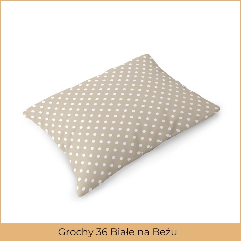 Poszewka 70x80 na poduszkę 100% bawełna wzór: Grochy 36 Białe na Beżu (2)