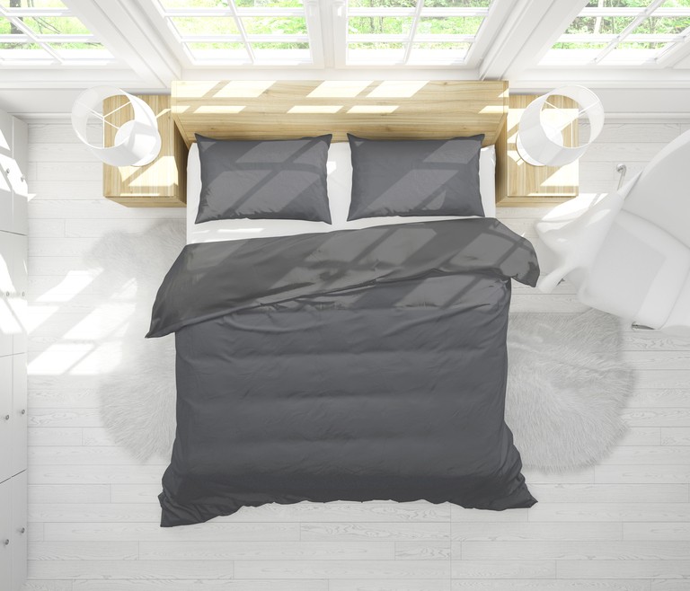 POŚCIEL HOTELOWA 140x200cm + POSZEWKA 70x80 BAWEŁNA 100% Kolor: GRAFIT (3)