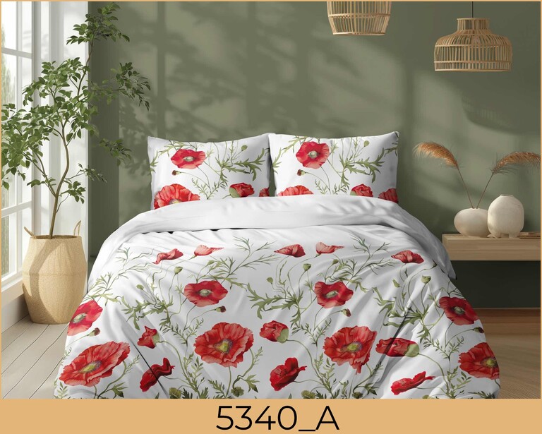 Komplet Pościeli 160x200 + 2x70x80, 100% Bawełna, 140g/m2, wzór:  5340_A (2)