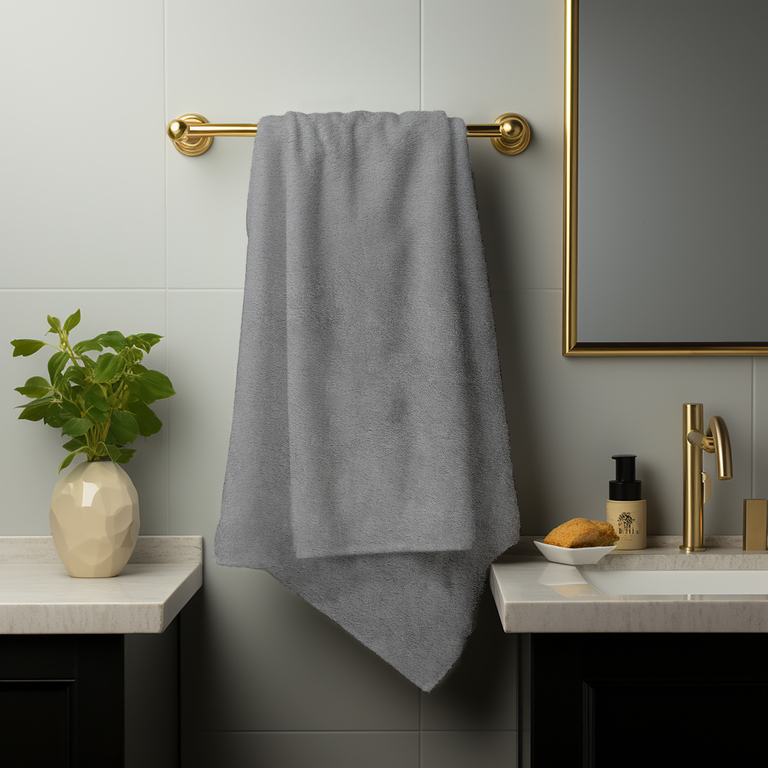 RĘCZNIK KĄPIELOWY 70x140 SPA HOTELOWY Duży Bawełniany 500g/m2 CHŁONNY - Steel (4)