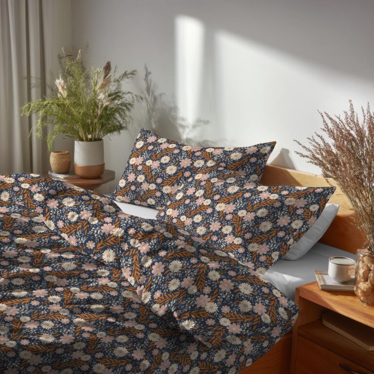 Pościel z Kory 140x200 + 1x70x80 Bawełna 100% Bielawa Produkt Polski - florystyka kolorowa (4)