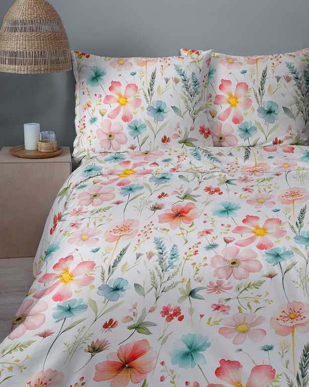 Komplet Pościeli 160x200 + 2x70x80, 100% Bawełna, 140g/m2, wzór: 4879_B (1)