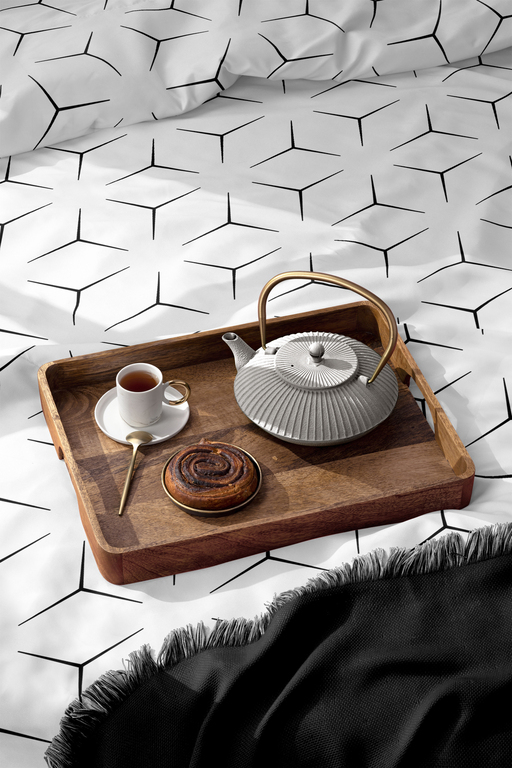 Pościel  140x200cm, 70x80cm, 140g/m2, bawełna 100% :  MILANO BIAŁO CZARNE (11)