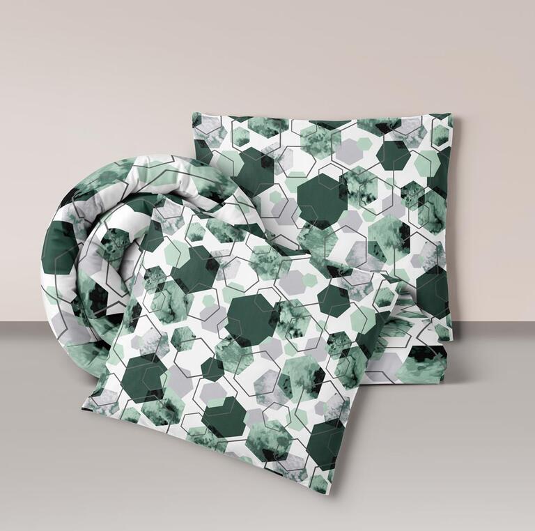 Pościel z Kory 160x200 + 2x70x80 Bawełna 100% Bielawa Produkt Polski - 1612 zielony (1)