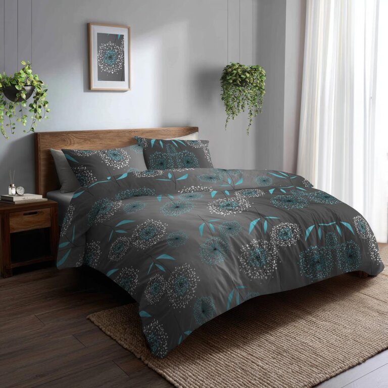 Pościel  140x200cm, 70x80cm, 140g/m2, bawełna 100% : DMUCHAWIEC TURKUS (6)