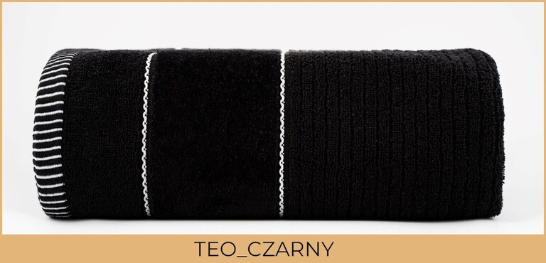 RĘCZNIK KĄPIELOWY 100x150 SPA HOTELOWY Bawełniany 470g/m2 CHŁONNY -TEO czarny (2)